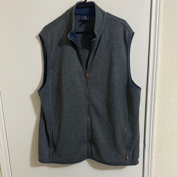 EUC Vineyard Vines Men’s Gray Sleeveless Zip Vest XXL - Picture 1 of 5